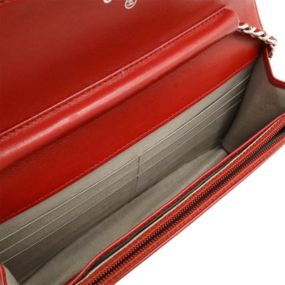 CHANEL Red Caviar Leather Logo Shoulder Bag - Picture 6 of 10